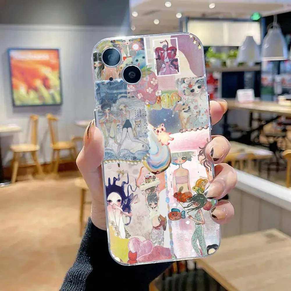 Aya Takano Japanese painter Phone Case For iPhone 15,14,13,12,11 Plus,Pro,Max,XR,XS,X,7,8 Plus,SE,Mini Transparent Silicone Soft