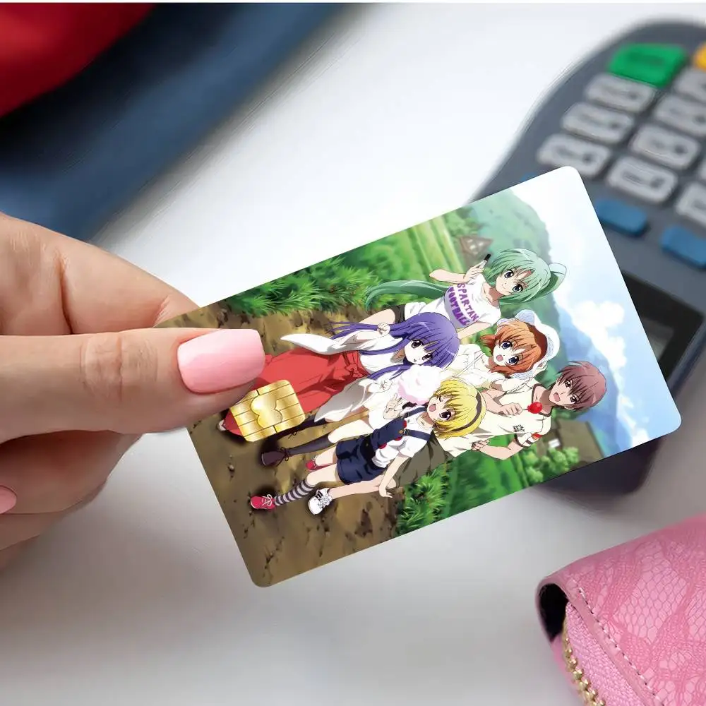 Anime H-Higurashi When They Cry Anmie 4pcs 1Set Sticker Film Skin Cover for Credit Card Debit Bank Card Front view 4