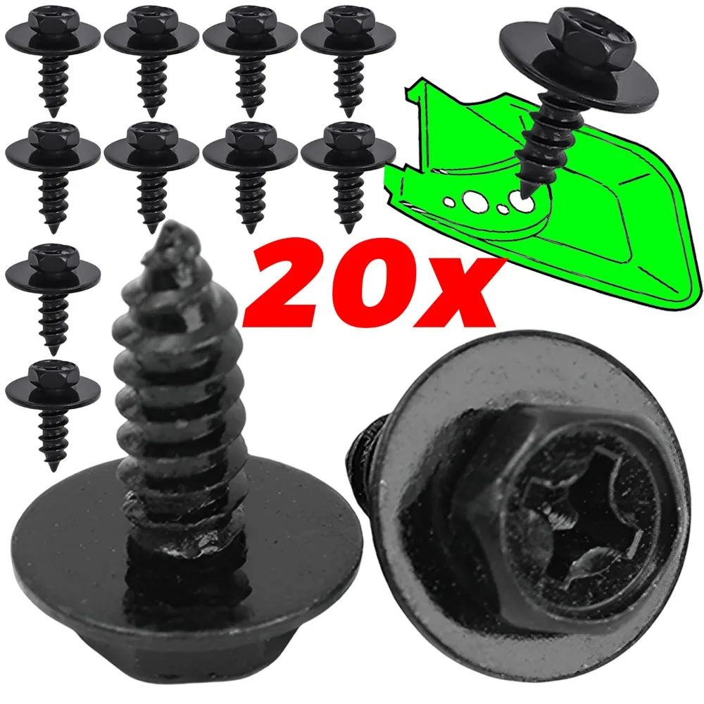 M6 * 16 саморезы с шестигранным фланцем для Toyota Honda Ford, автомобильный бампер, крыло, винты из углеродистой стали, крепеж, автозапчасти