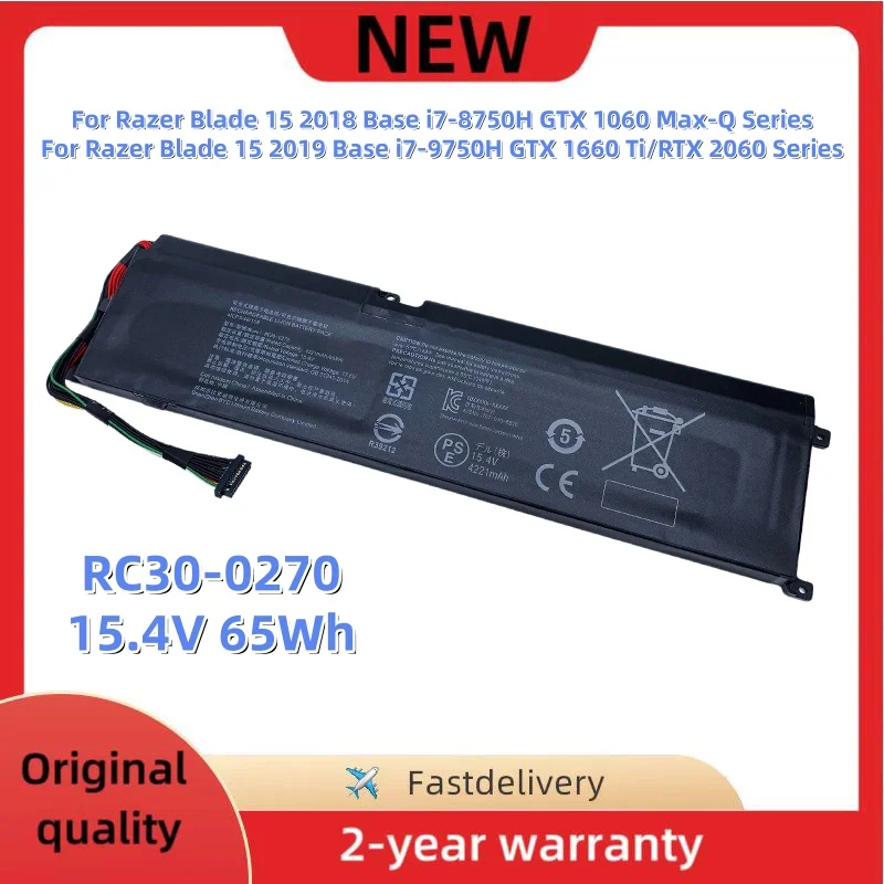 New RC30-0270 RZ09-0270 Laptop Battery For Razer Blade 15 2018 Base i7-8750H 2019 i7-9750H Series RZ09-03006 RZ09-02705E75-R3U1