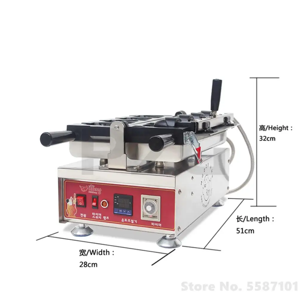 Cyfrowe 4-częściowe ciasteczka Fulinka Taiyaki Maszyna do robienia rożków lodowych Tajwan Popularna maszyna do gofrów z powłoką nieprzywierającą Sprzęt do przekąsek