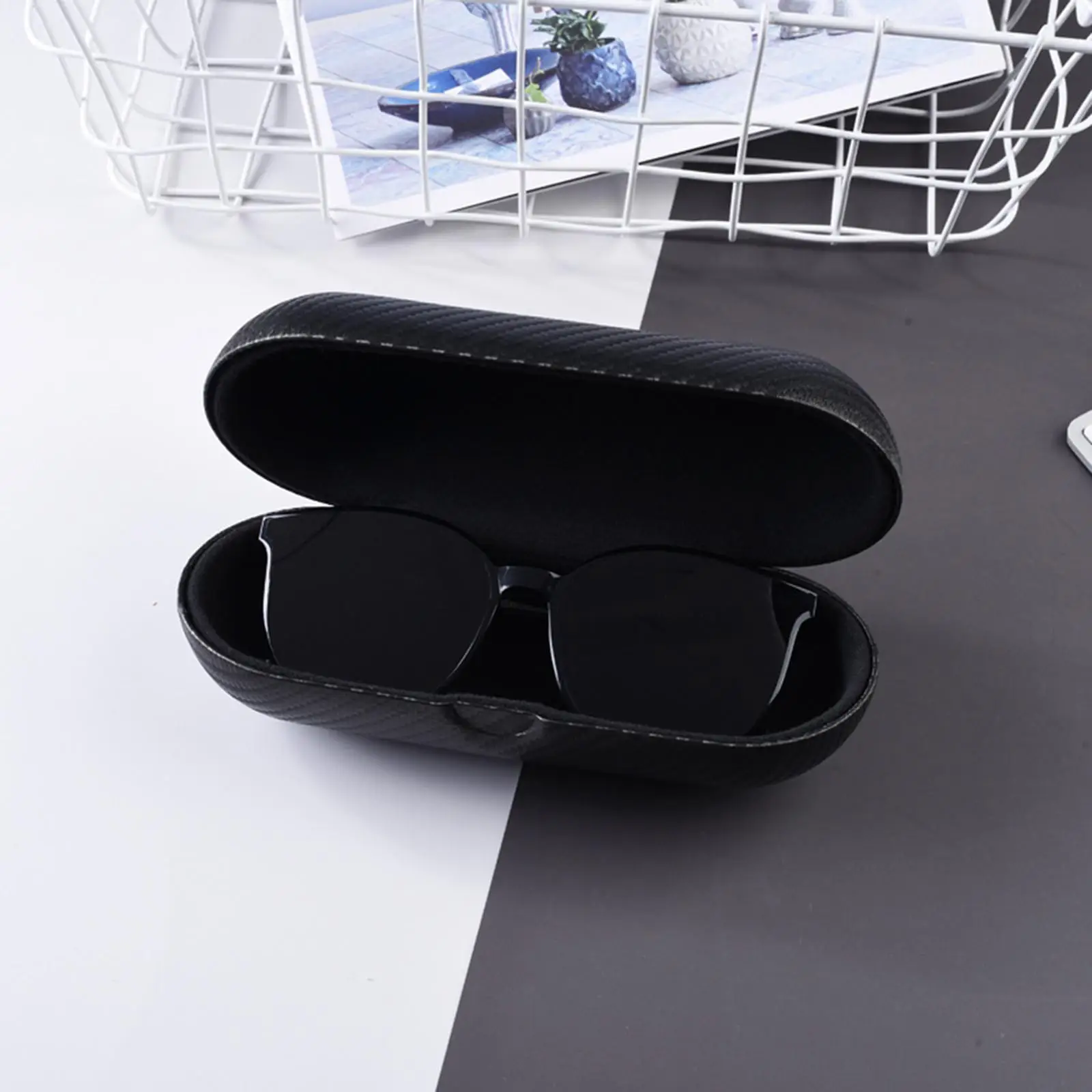 Portable Hard Shell Glasses Case PU Leather for Sunglasses Eyewear Men Women