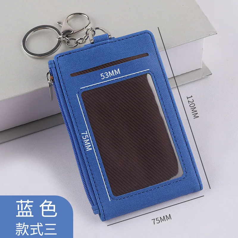 

Pu Holder Keychain Wallet For Id Cards Work Badges Bus Waterproof Business Office Card Storage Men Women
