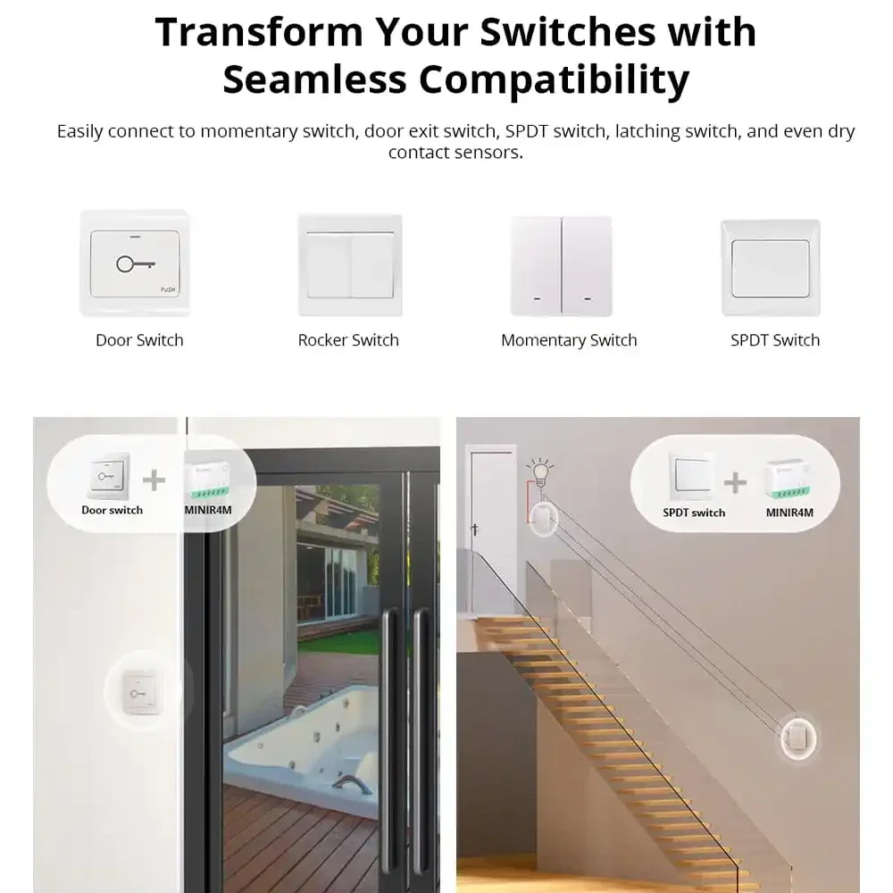 SONOFF MINIR4M Matter Extreme WiFi Smart Switch Detach Relay Scene Breaker EWeLink Voice Control Alexa Google Home SmartThings