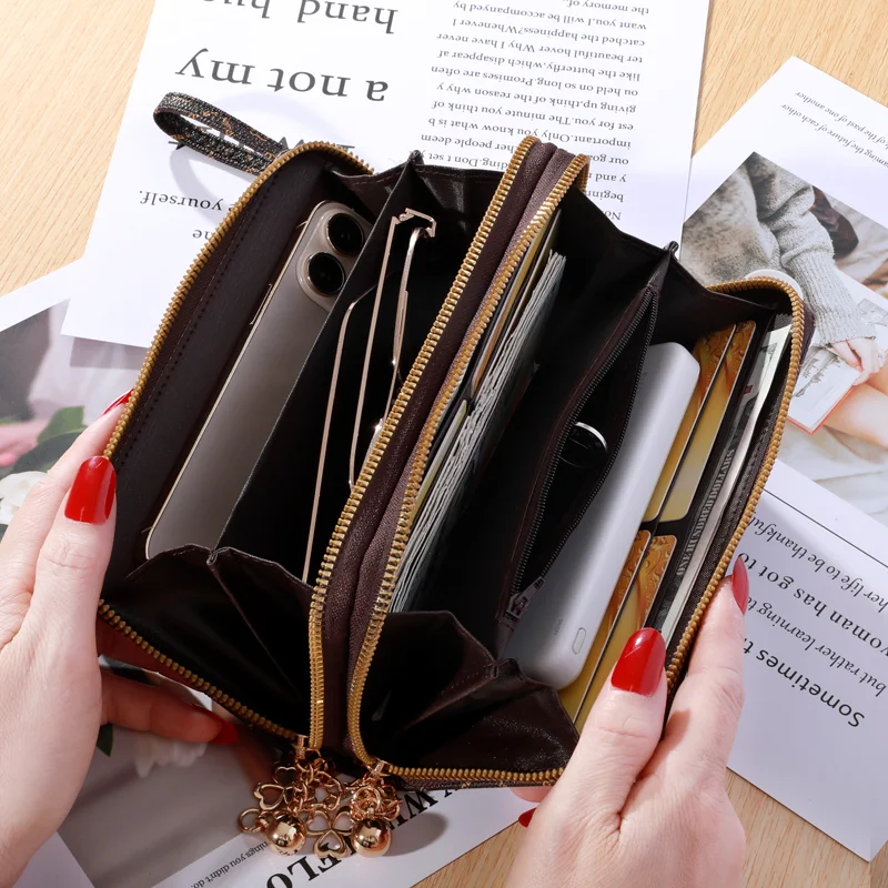 Large-capacity Simple Long Wallet, Faux Leather Zipper Purse, Casual Multifunctional Clutch Bag