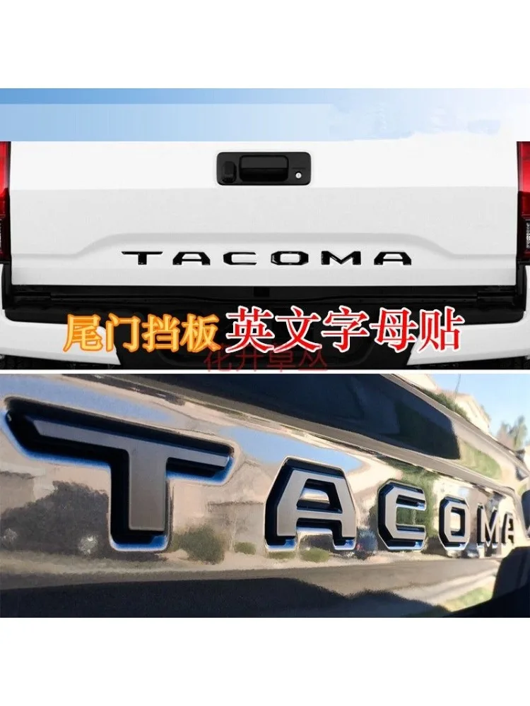 Wkładki 3D z wypukłymi literami na klapę bagażnika do Toyota Tacoma -2019 (Matowa Czerń) — 2