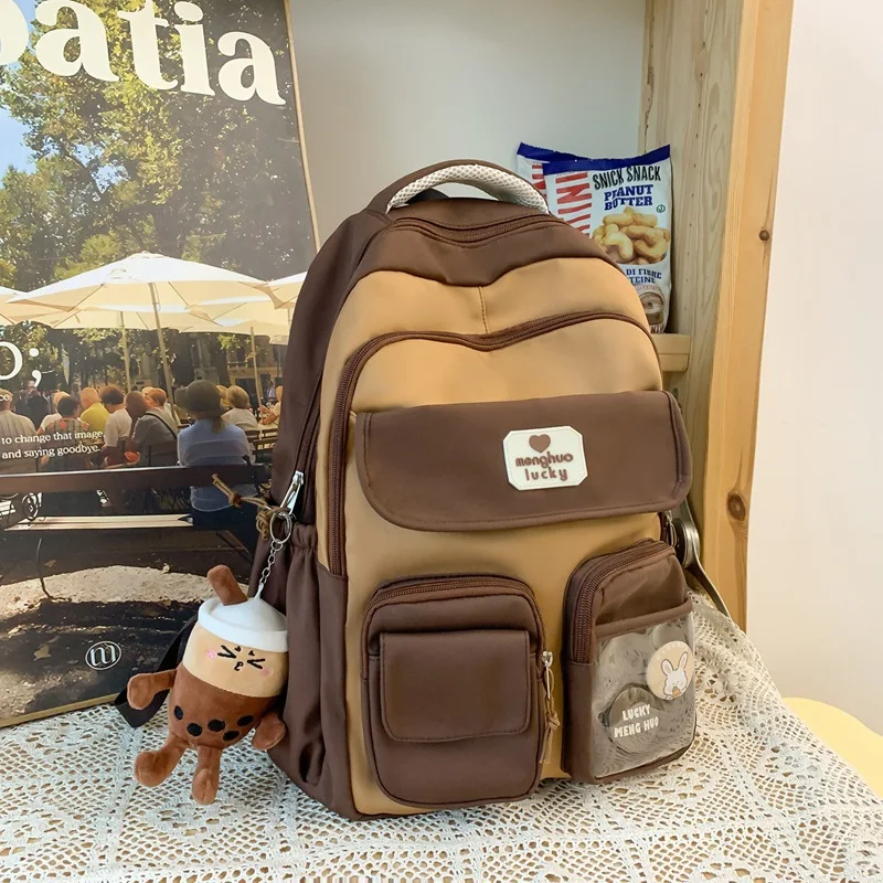 Mochila escolar bonita de carpincho, mochila versátil con correa ajustable de gran capacidad, bolsa impermeable para ordenador para estudiantes, 2024