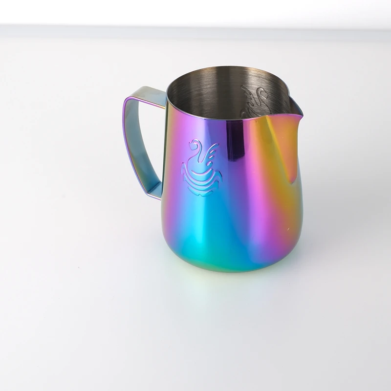 &A11I 400Ml Stainless Steel Milk Frothing Cup Coffee Pitcher Cream Maker Craft Espresso Latte Art Jug for Home,B