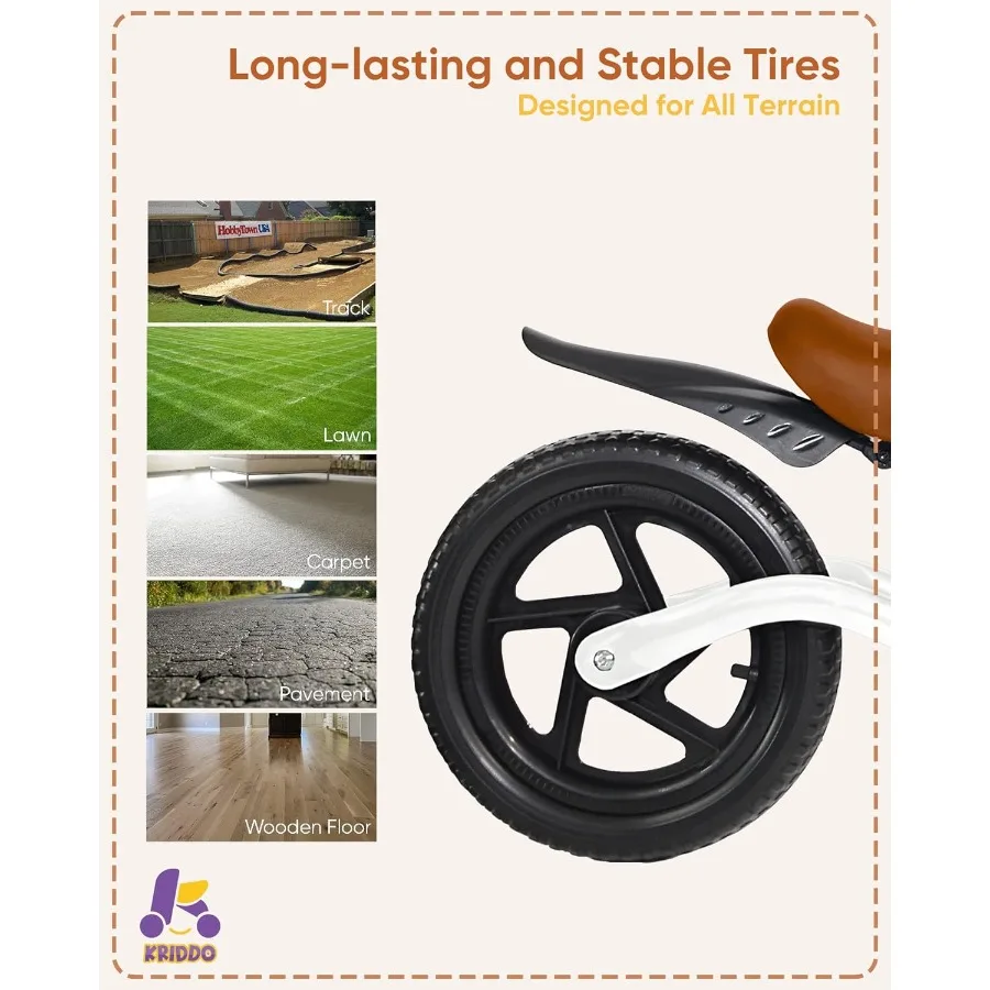 2-5세 어린이용 밸런스 자전거, 전면 라이트 포함, 모든 지형에 적합한 업그레이드된 타이어, 부드럽고 안정적인 주행을 위한 업그레이드된 베어링