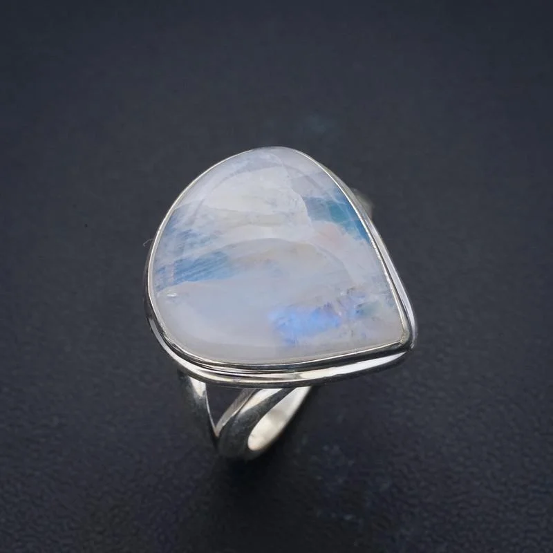 

StarGems Natural Moonstone Handmade 925 Sterling Silver Ring 10.25 F0652