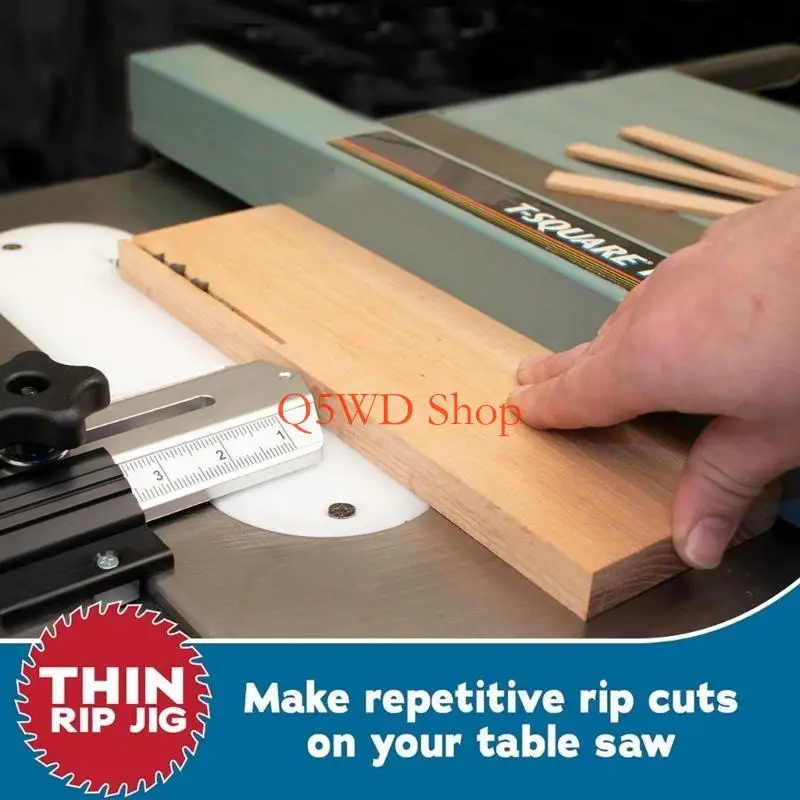 Q5WD Thin Rips Table Jig GuideTool Woodworking Extended for Router Cutting Works