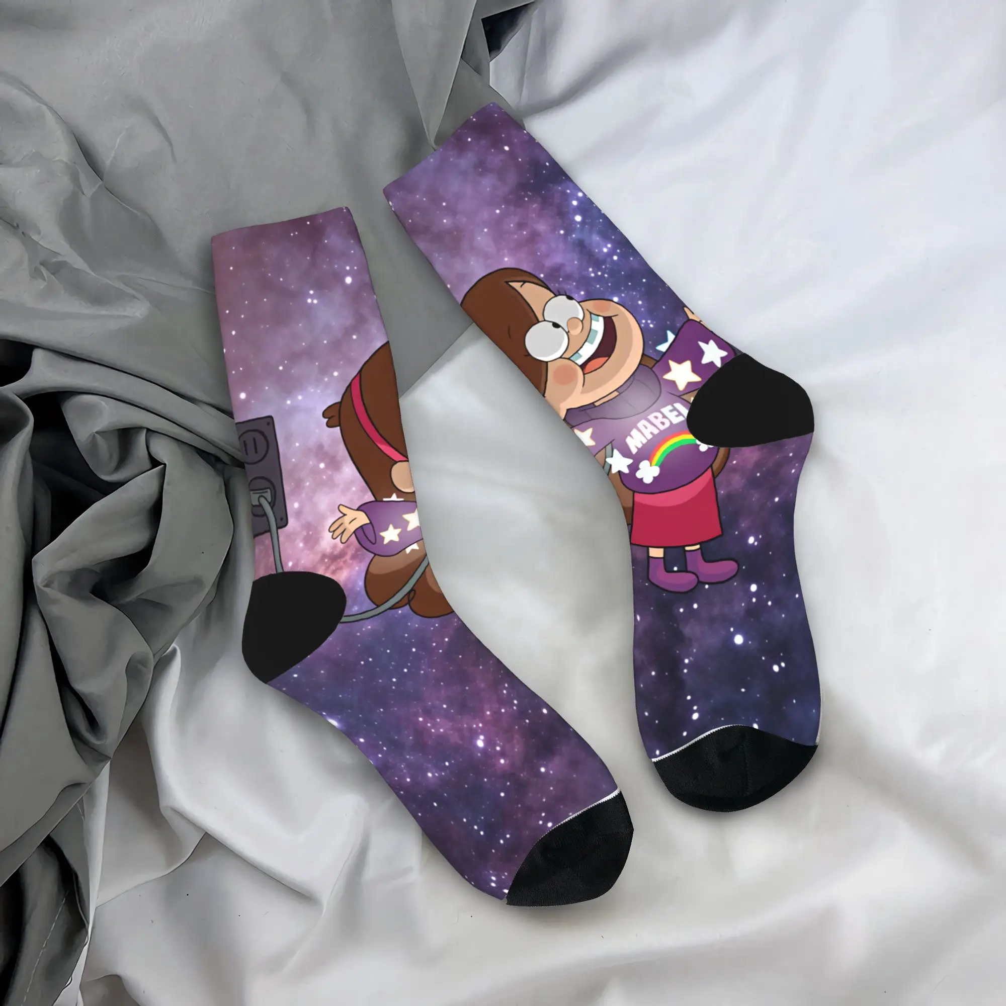 Mabel Socks G-Gravity Falls Vintage Stockings Winter Non Slip Men Socks Breathable Graphic Running Socks