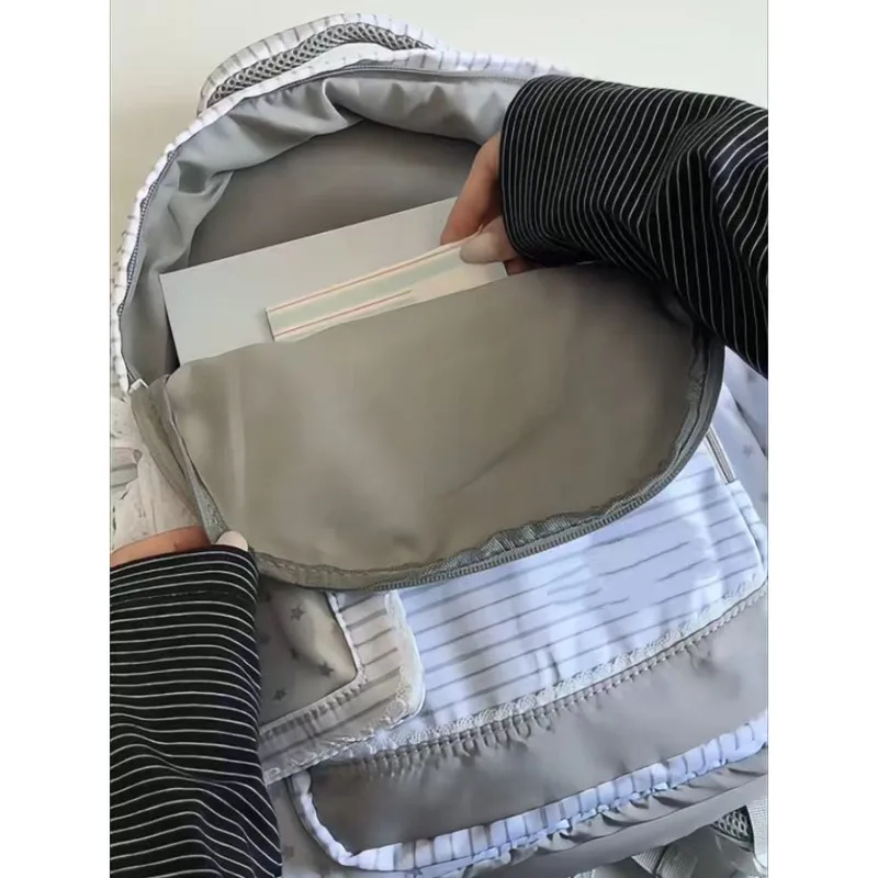 スターストライプバックパック Itabag 女性プリントジッパー防水バックパック韓国 Y2K 新学期学生キャンパスバックパック新