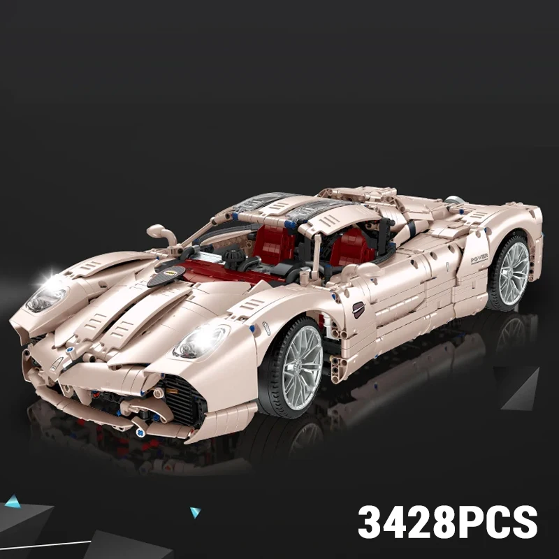 

3428PCS Super Car Model Building Blocks Sets Pink City Sports Car Desktop Ornament Birthday Christmas Gifts For Car Enthusiasts