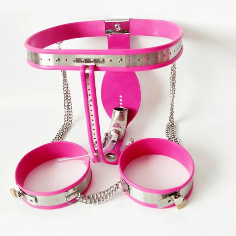 Men & Women Full Set Chastity Belt Cuffs BDSM Bondage Stainless Steel Cbt Chastity Device Penis Cock Cage Sex Toys for Couples