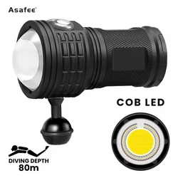Asafee DRC01 COB LED 6000LM 80M Underwater Diving Flashlight White Red Blue 80° Light 500M Range Torch IPX8 Waterproof Lantern