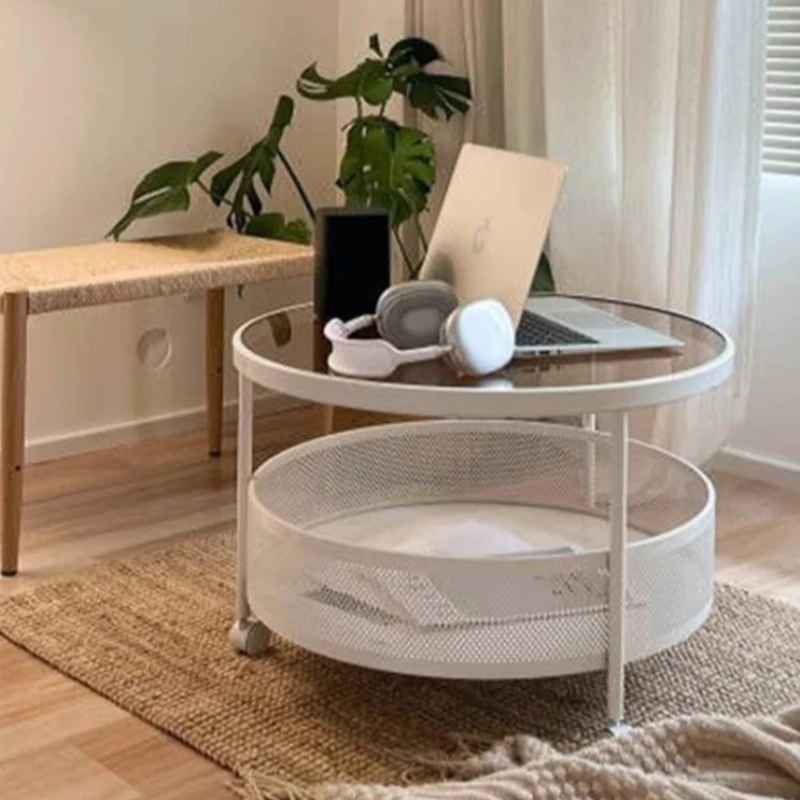 Round White Coffee Table Mesa Lateral Livingroom Coffee Table Living Room Mesa De Centro Blanca Y Cafe Nesting Furniture