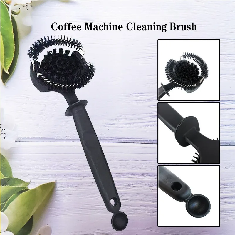 1PC Curved Long Handle Coffee Machine Cleaning Brush Espresso Group Head Cleaning Brush Coffee Making Accessory