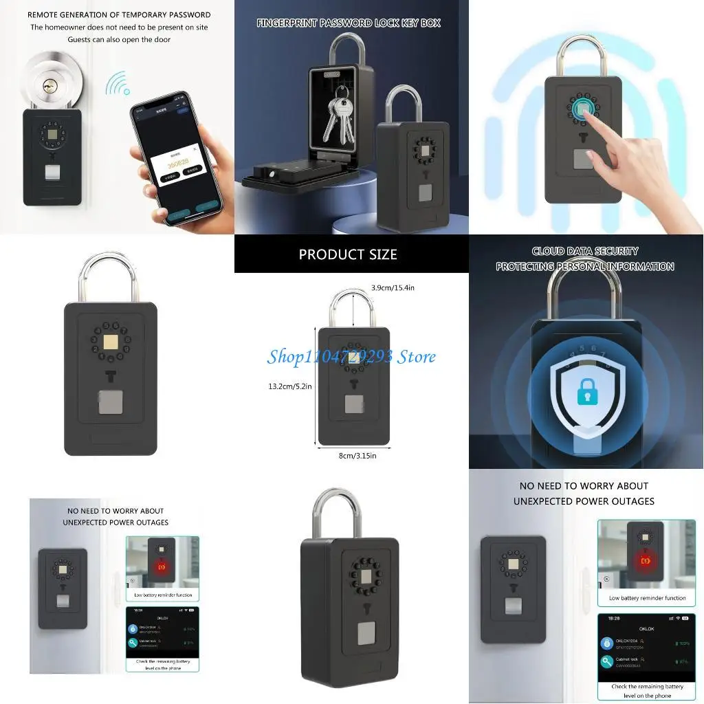 Y2GD Multifunction Lockboxes Lock Box Wireless Lockboxes Metal for Garage or Car Use