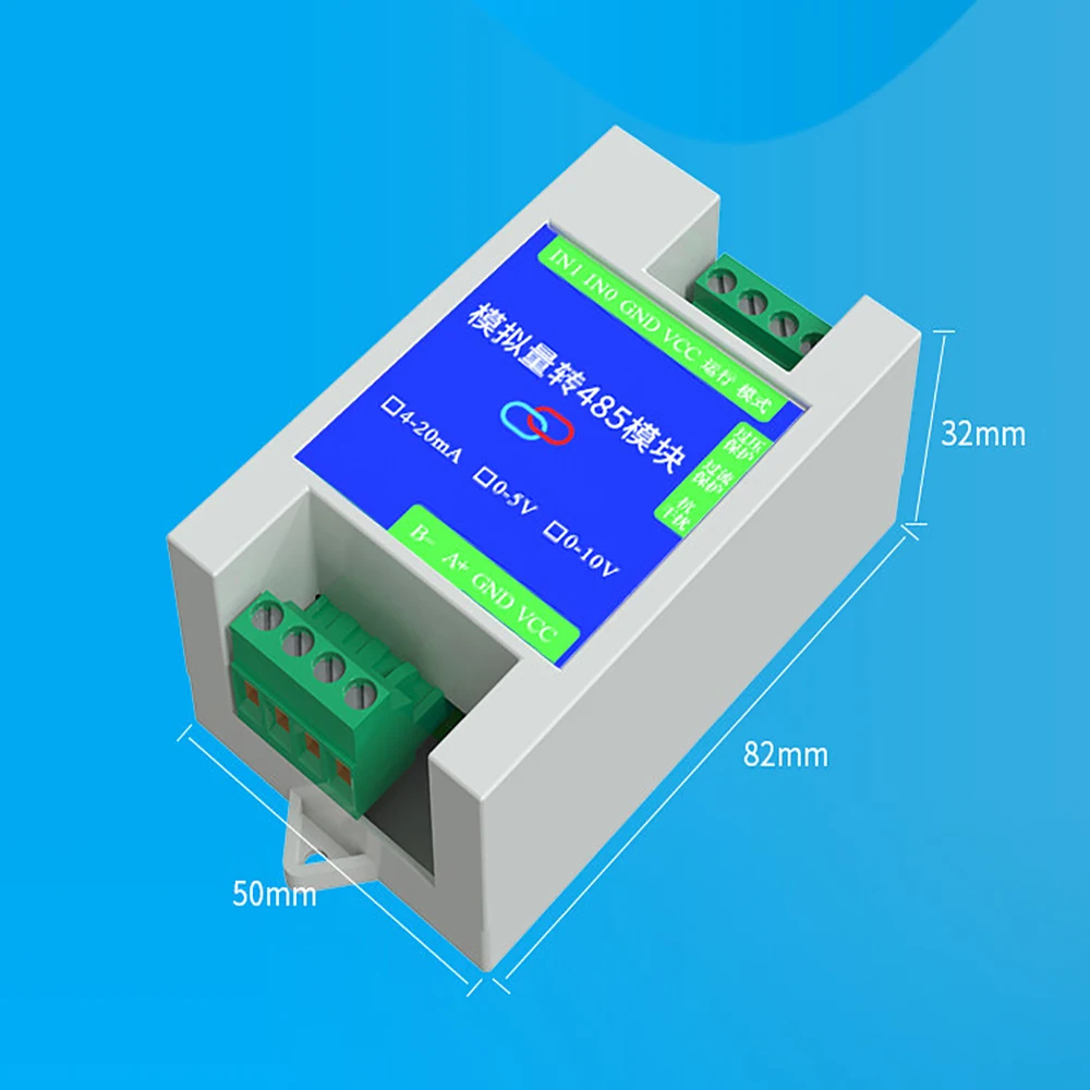 2 Channel Module 4-20mA 0-5V 0-10V High Immunity for Industrial PLC Control RS485 to Analog Output Converter