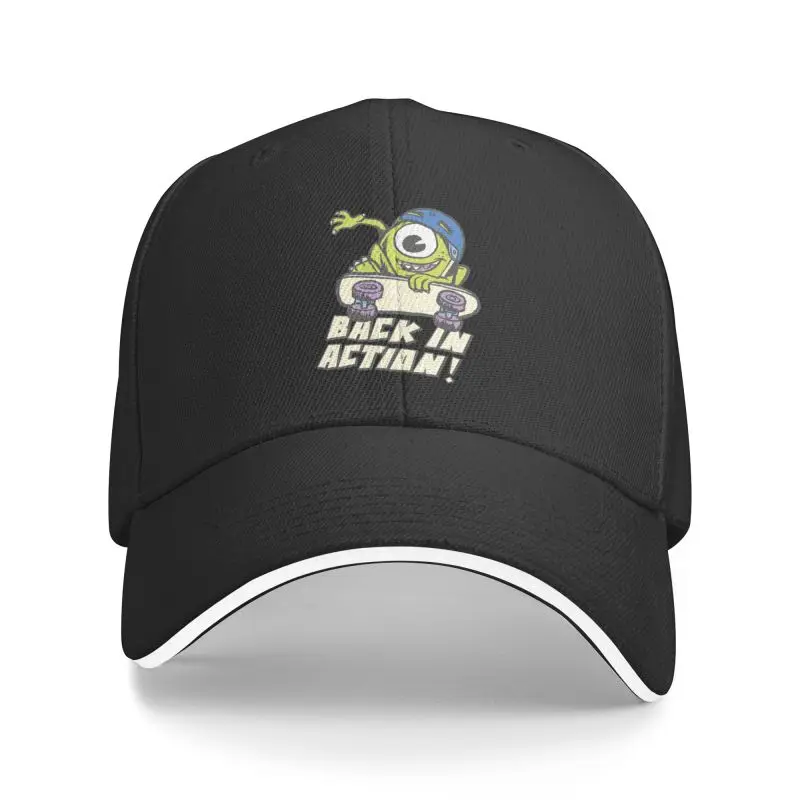 Custom Monsters University Mike Wazowski Baseball Cap Sun Protection Men Women's Adjustable Back In Action Dad Hat