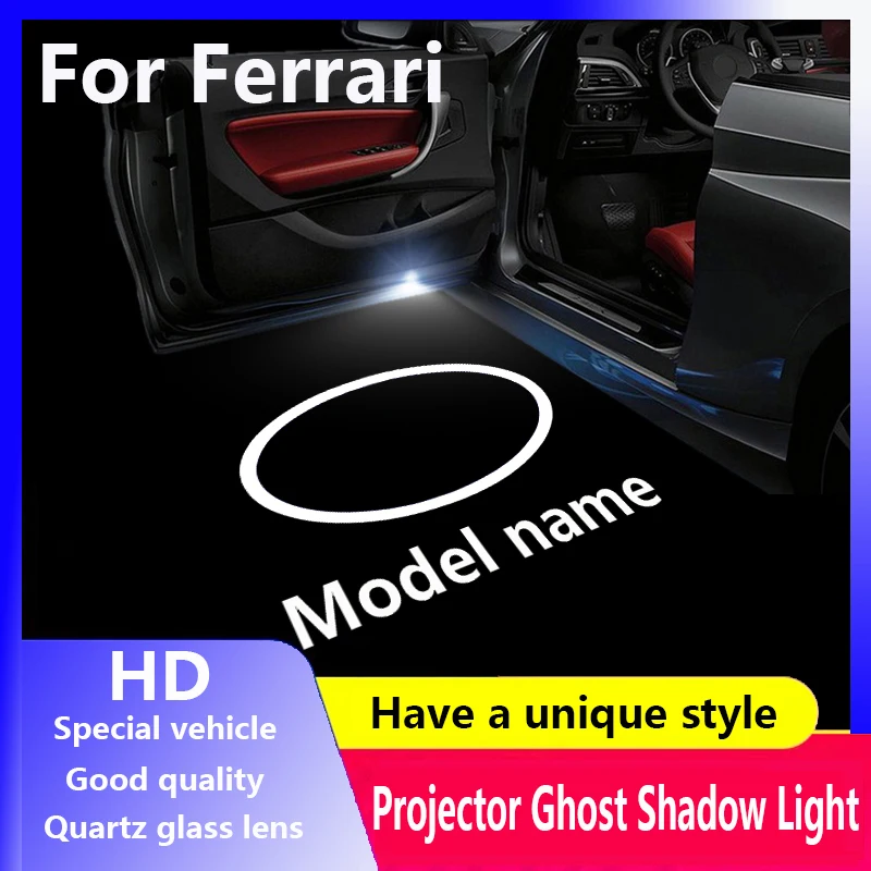 LED Car Door Welcome Light Projector Ghost Shadow Logo Lamp For Ferrari F8 488 599 FF 458 612 F12 812 Roma Portofino Californiat