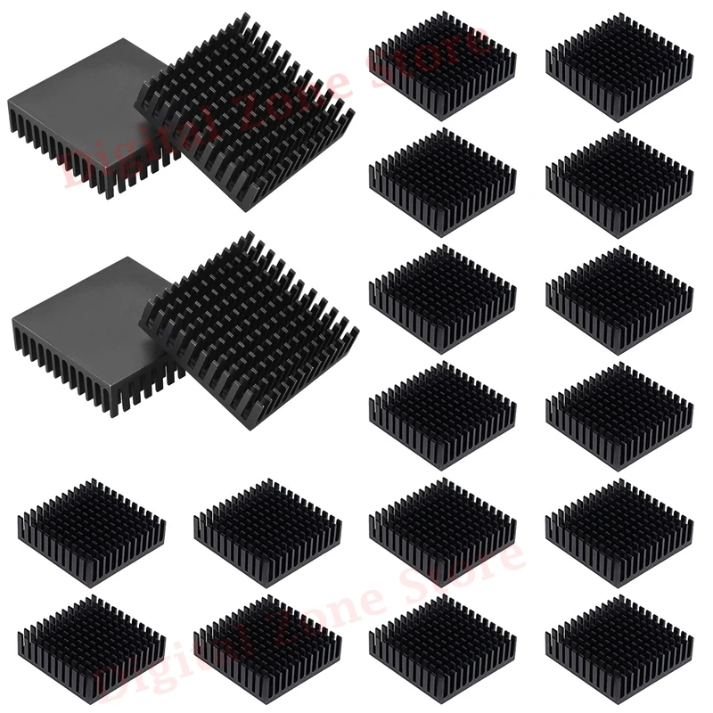 

20PCS 40mm Heatsink Kit,40mm x 40mm x 11mm Aluminum Heatsink Cooling Fin Black 3D Printer Accessories