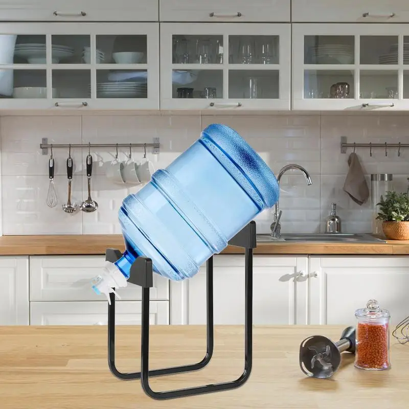 New 3-5 Gallon Water Bottle Jug Dispenser Stand Rack Holder Dustproof Nozzle Tap Non-Threaded Water Bottle Mouth