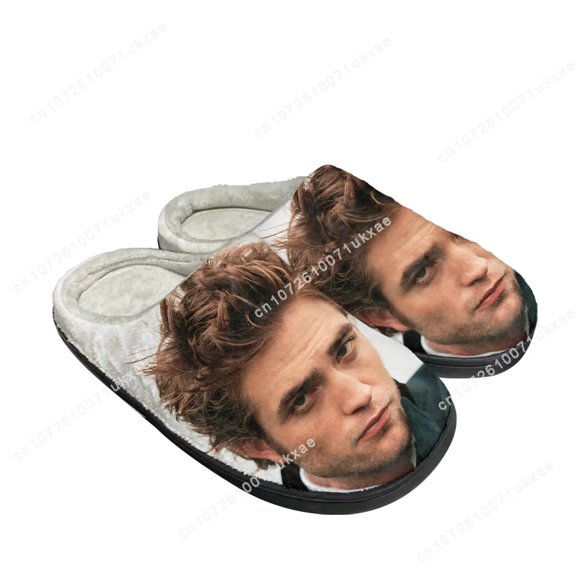 Robert Pattinson Home Cotton Slippers pour hommes et femmes, peluche, chambre à coucher, décontracté, garder au chaud, chaussures thermiques d'intérieur, chaussure personnalisée