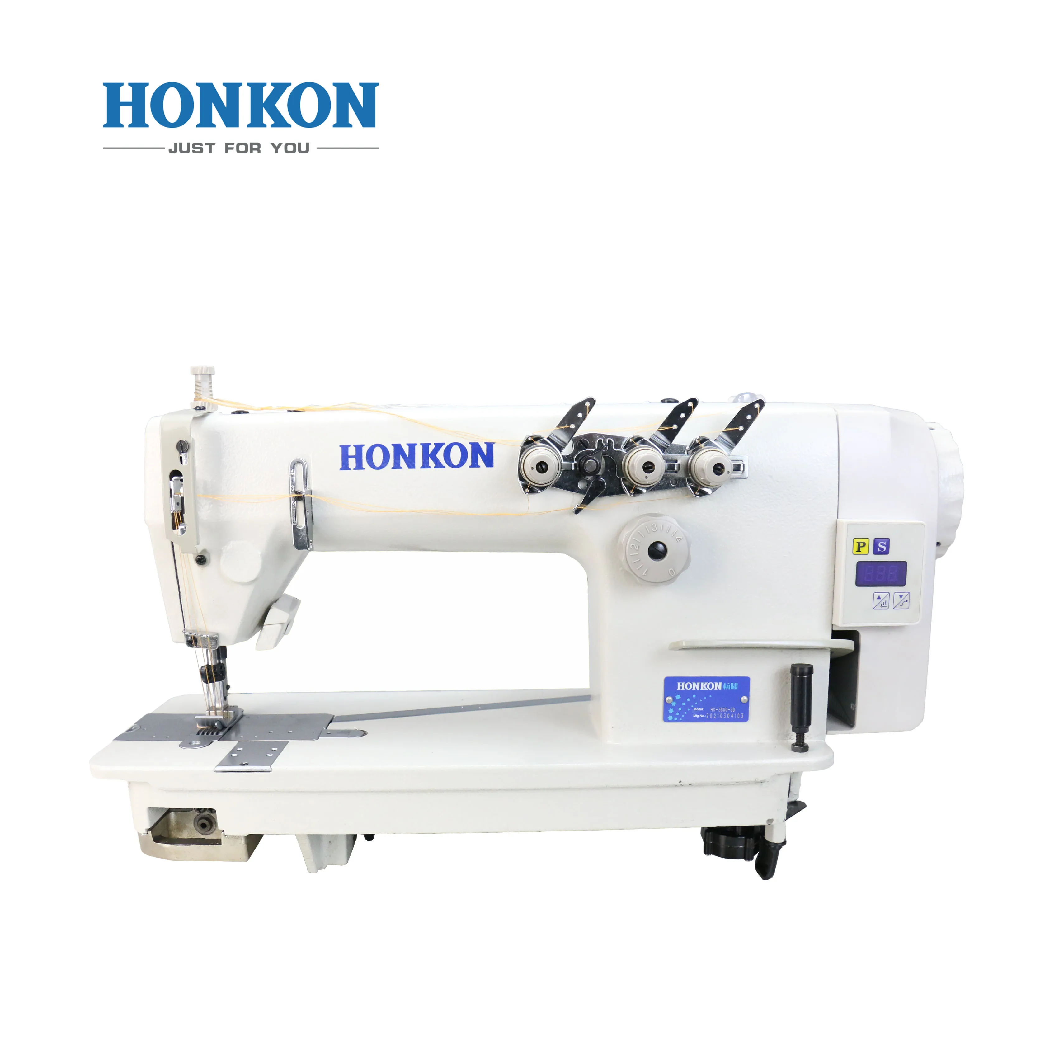 HONKON HK-3800-3D/PL( with Puller Device)mechatronics High Speed Three Needle Chain Stitch Industrial Sewing Machine Clothing