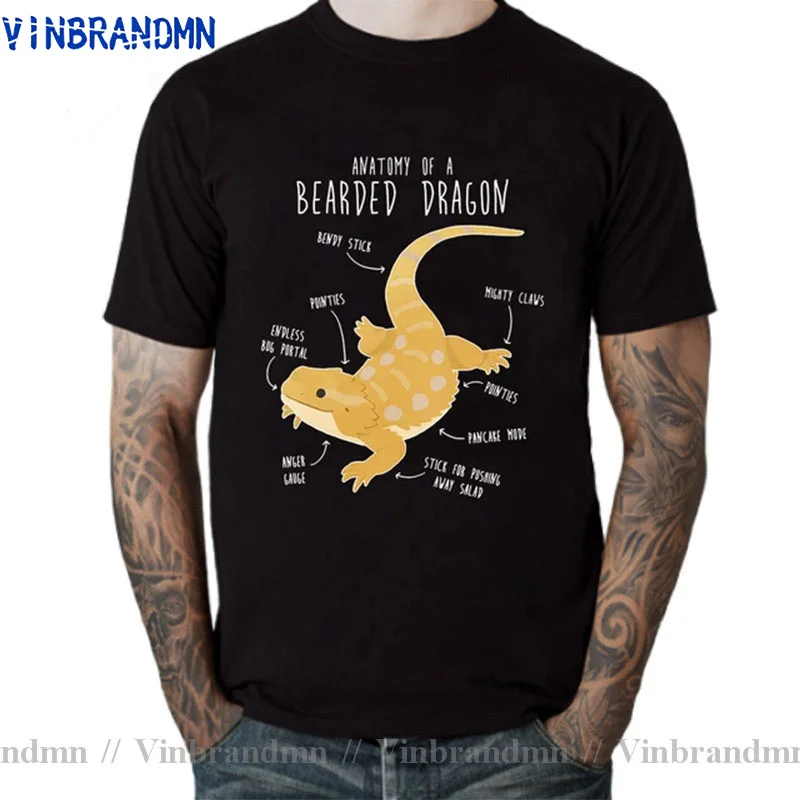 Anatomy Of A Bearded Dragon T Shirt Funny Pet Reptile Lizard Lover T-Shirt Cotton Tops Shirt For Adult Cool Tshirt Printing Rife