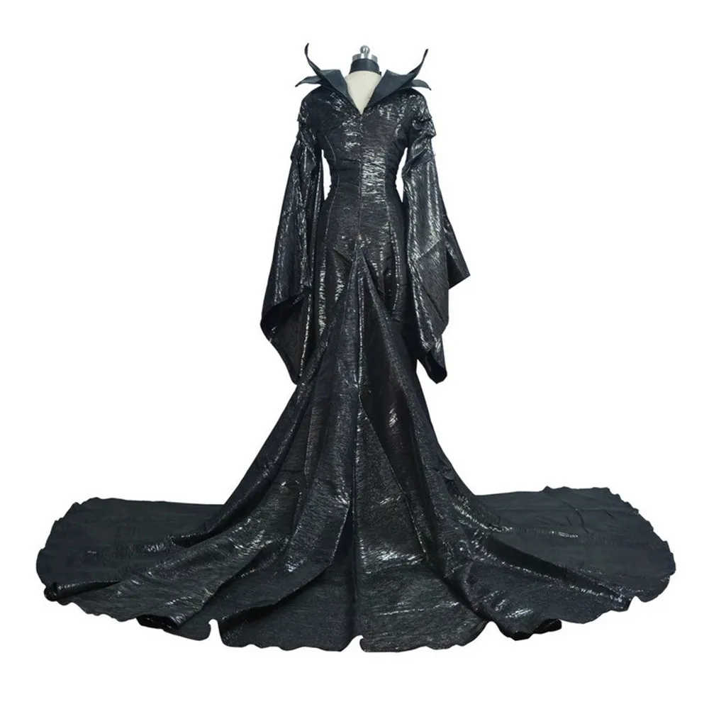 الكبار ديلوكس Maleficent زي الشر الملكة تأثيري الزي السيدات فستان بتصميم حالم المرأة هالوين حفلة تأثيري حلي قبعة