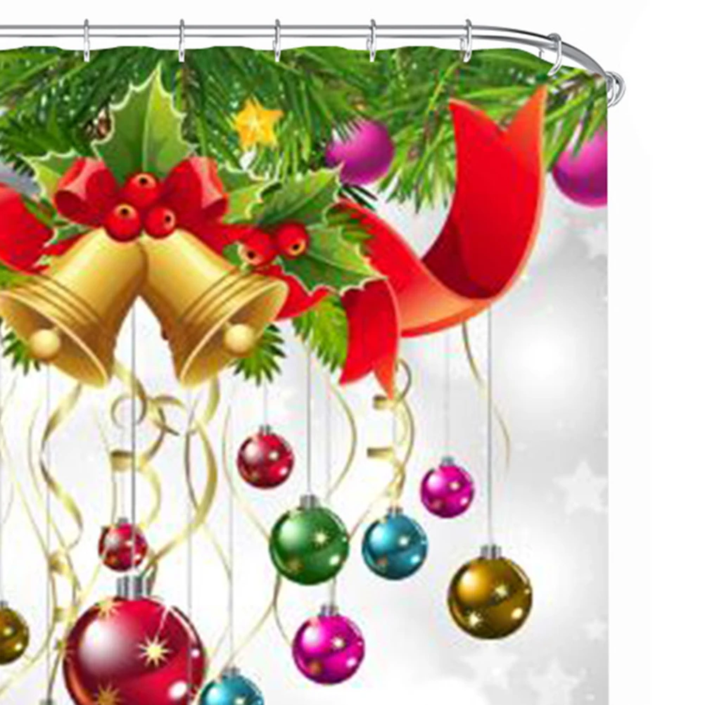 

3D Printed Shower Curtain 150x180cm Polyester Waterproof Mildewproof Christmas Elk Vivid Colors Non Fading Graphics Bathroom