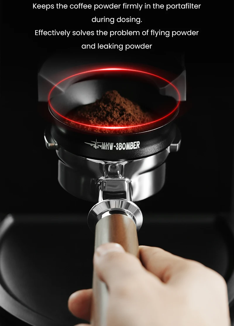 MHW-3BOMBER 51-58mm Magnetischer Kaffee-Dosiertrichter Kompatibel mit 58MM Siebträger Espresso-Dosierring Home Barista Zubehör – Detail 4