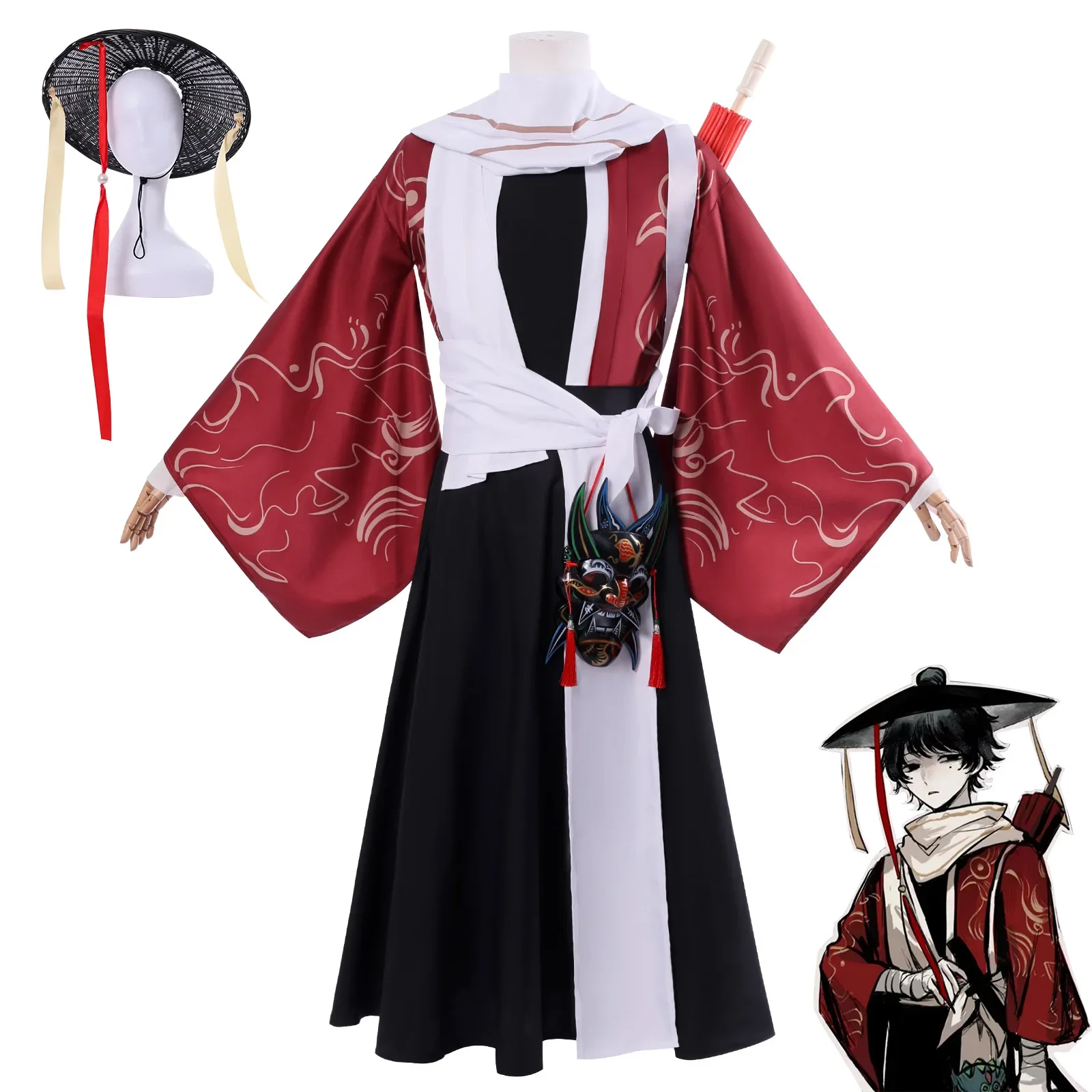 

The First Seven Strange Tales Cosplay Costumes Cartoon Game Character Cen Boyao Ancient-Style Long Sleeves Costume Set