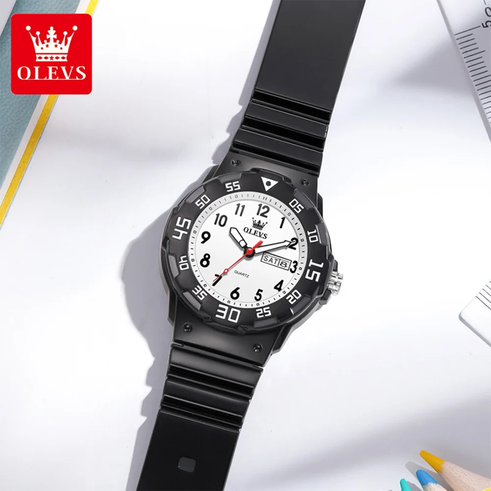 

OLEVS brand watch silicone tape digital dial student watch quartz waterproof primary and secondary school student watch 5659