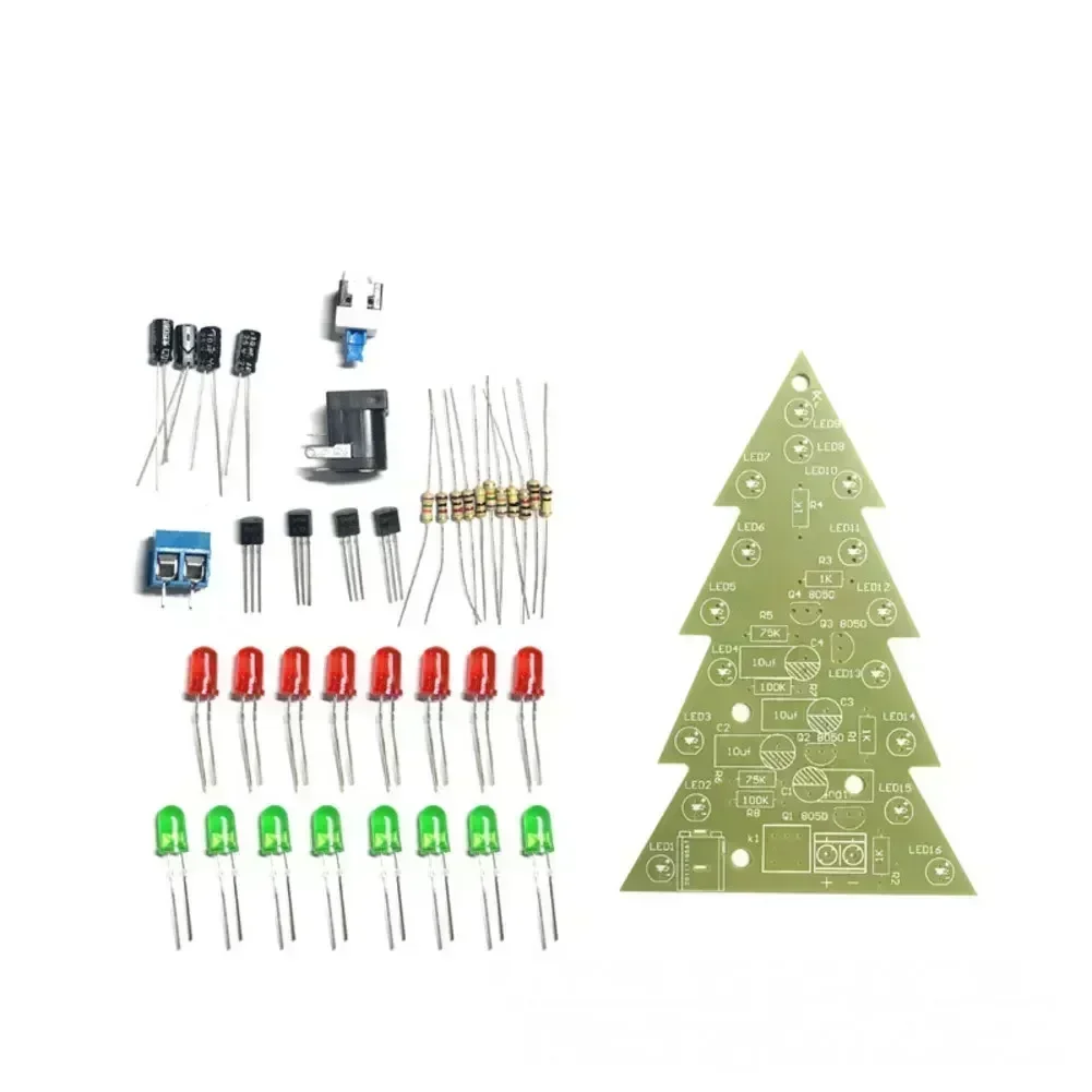 DIY 16 Lamp Christmas Tree Kit: Fun Soldering Project For Beginners & Festive Electrical Equipment Tool Accessory