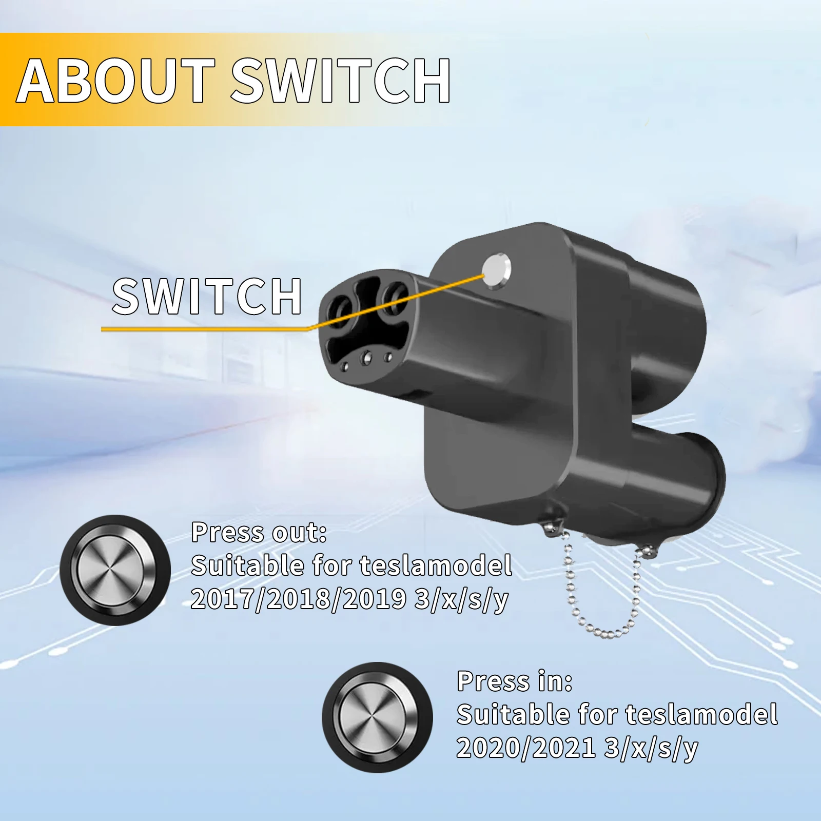 CCS2 ke Tesla AC DC EV adaptor pengisi daya, kompatibel dengan mobil Tesla CCS2 Combo DC adaptor pengisian cepat