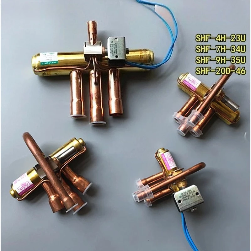 

1PC Sanhua Four-Way Heat Pump Reversing Valve With Coil AC220V 1-5P Air Conditioning