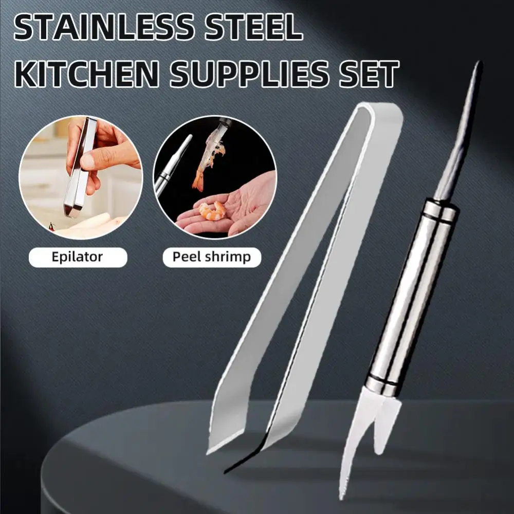 1/3/5PCS Easy To Hold Stainless Steel Intestine Opener Useful Convenient Shrimp Peeler Ergonomic Design Easy To Clean