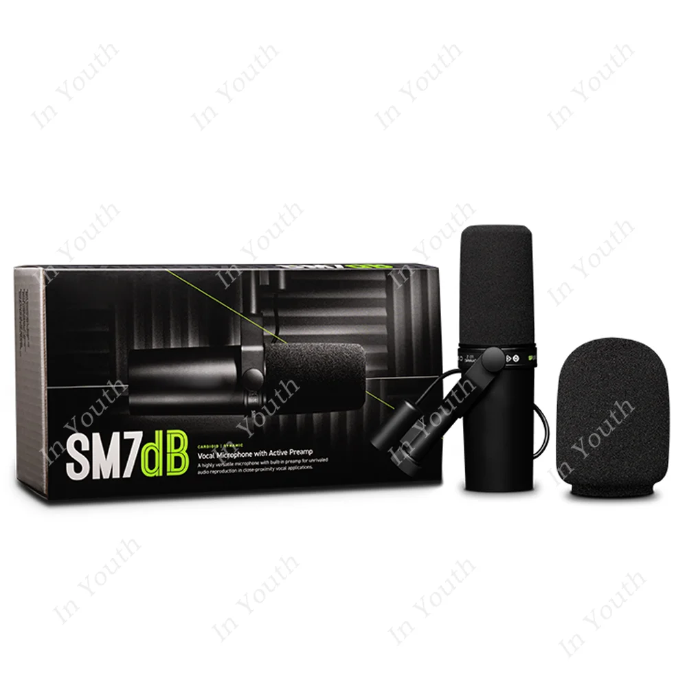 SM7dB Cardioid Dynamic Vocal Microphone with Built-In Preamp for Studio Broadcasting Podcasting Streaming Micrfono SM7B