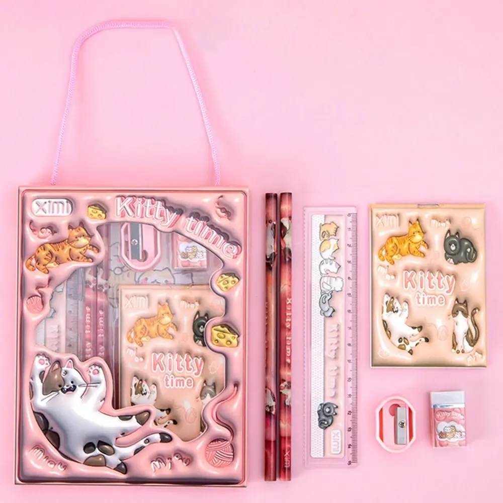 6 In 1 Stationery Set Primary School Children Learning Gift Box Kindergarten Birthday Gift Prizes Study Stationery Set