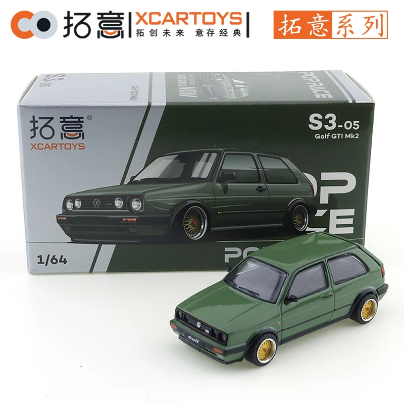 XCARTOYS POP RACE 1/64 Golf GTI Mk2- Green Car Alloy Motor Vehicle Diecast Metal Model Kids Xmas Gift Toys for Boys