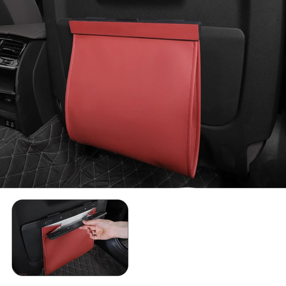 

Waterproof Car Garbage Bag Leather Leak-proof Magnetic Adsorption Storage Bag Garbage Bin Space Saving Seat Hanging Trash Can