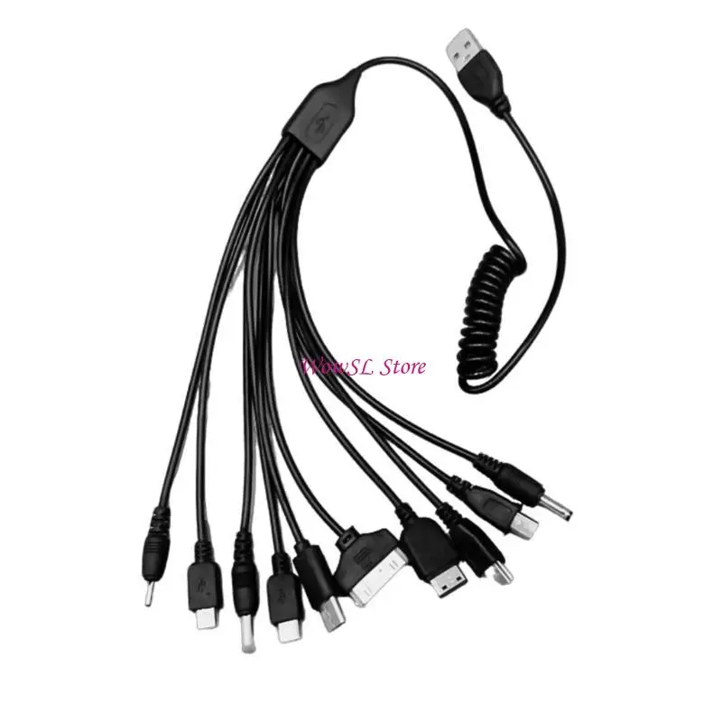 

Multi Purpose USB Charging Wire 10 Different Connectors Output for Electronics HX5E