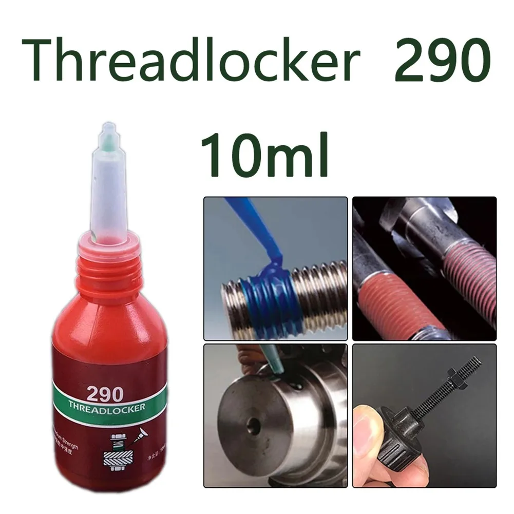 10ml Medium And High Strength Threadlocker Green Threadlocker Adhesive 290 Anaerobic Curing Thread Locking Glue Anti-Loose