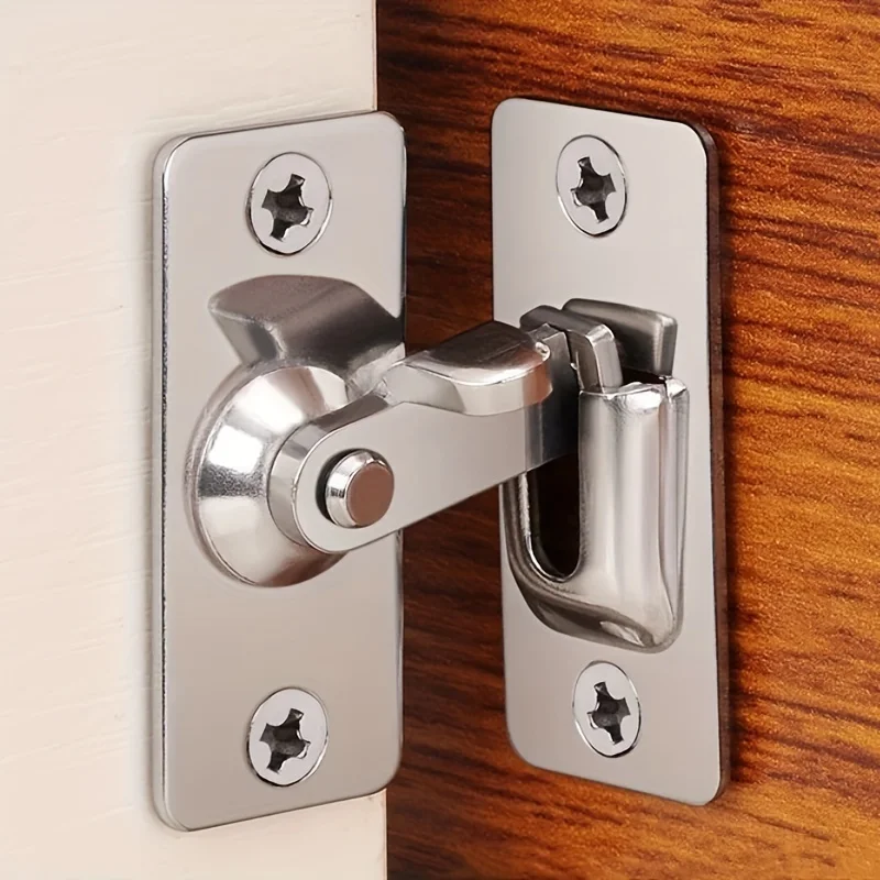 Door Lock Guard Latch Bolt 90 Degree Stainless Steel Toggle Latch Sliding Barn Door Lock Wine Cabinet Closet Right Angle Lock