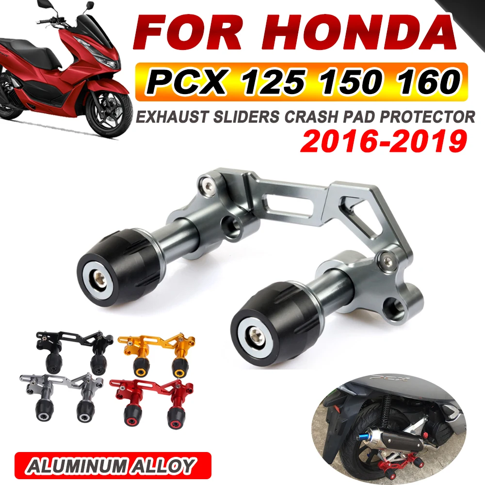 Motocicleta anti queda silenciador roda slider acidente anti queda protetor para honda pcx150 pcx 150 pcx 125 alumínio cnc ajustável