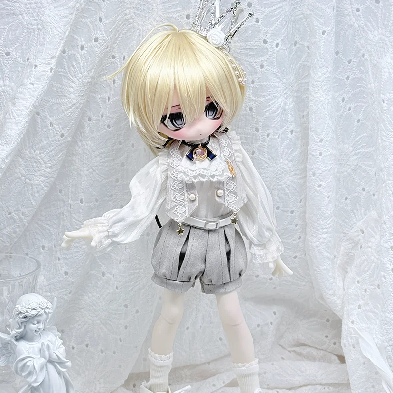 Ropa para muñecas BJD, pijamas del Principito, camisa, pantalones, pajarita, corona, tamaño 1/6, traje, accesorios para muñecos de peluche, juguete de Anime para niños