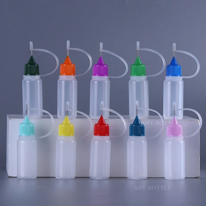 3ml-120ml Sharp-mouth Bottle Transparent Plastic Squeezable Needle Bottles Refillable Bottle Color Paste Bottle Dye Bottling